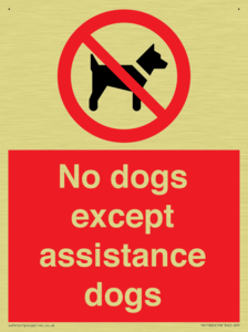 No dogs except assistance dogs